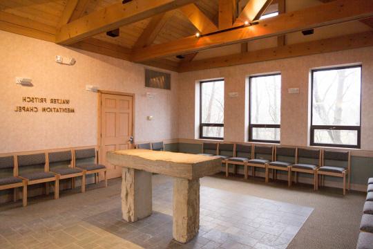 Inside the Walter Fritsch Meditation Chapel.